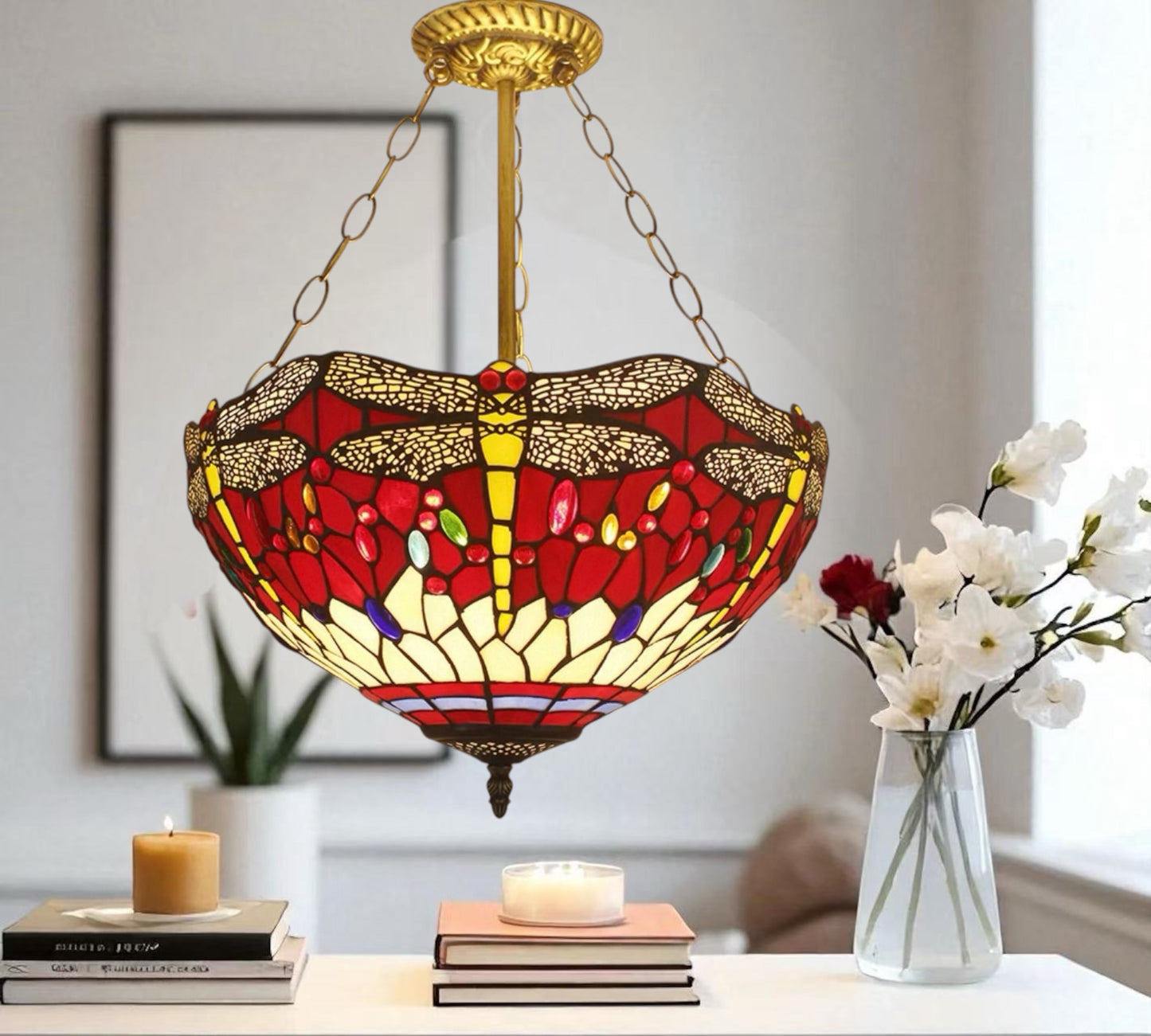 CDH 16" Tiffany Upright Lamp 40cm shade (23002RX)