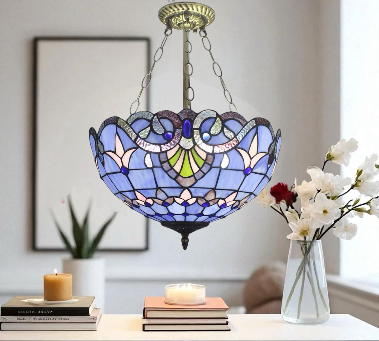 CDH 18" XLARGE Tiffany Upright Lamp 46cm shade (19017CR)