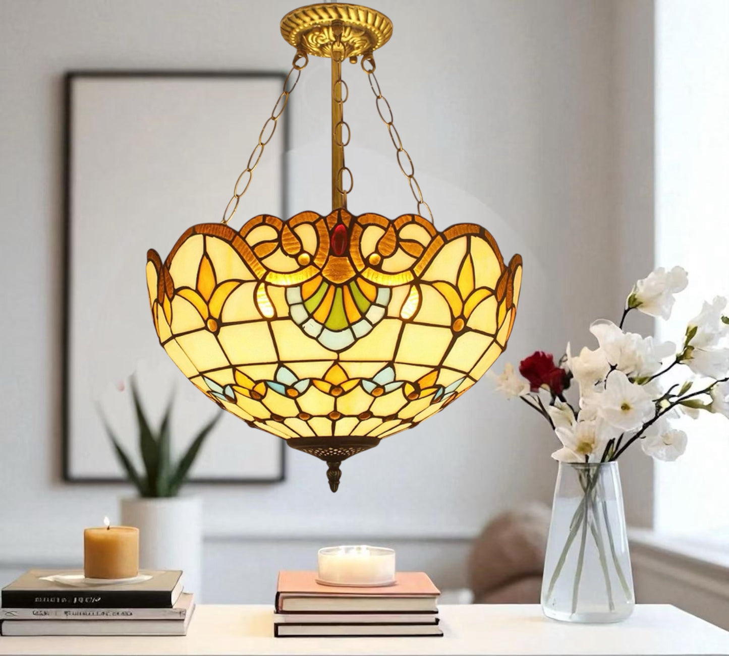 CDH 16" Tiffany Upright Lamp 40cm shade (16025CR)