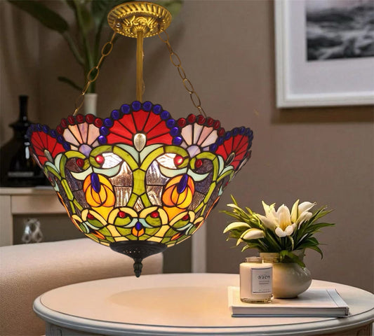 CDH 16" Tiffany Upright Lamp 40cm shade (16086CR)