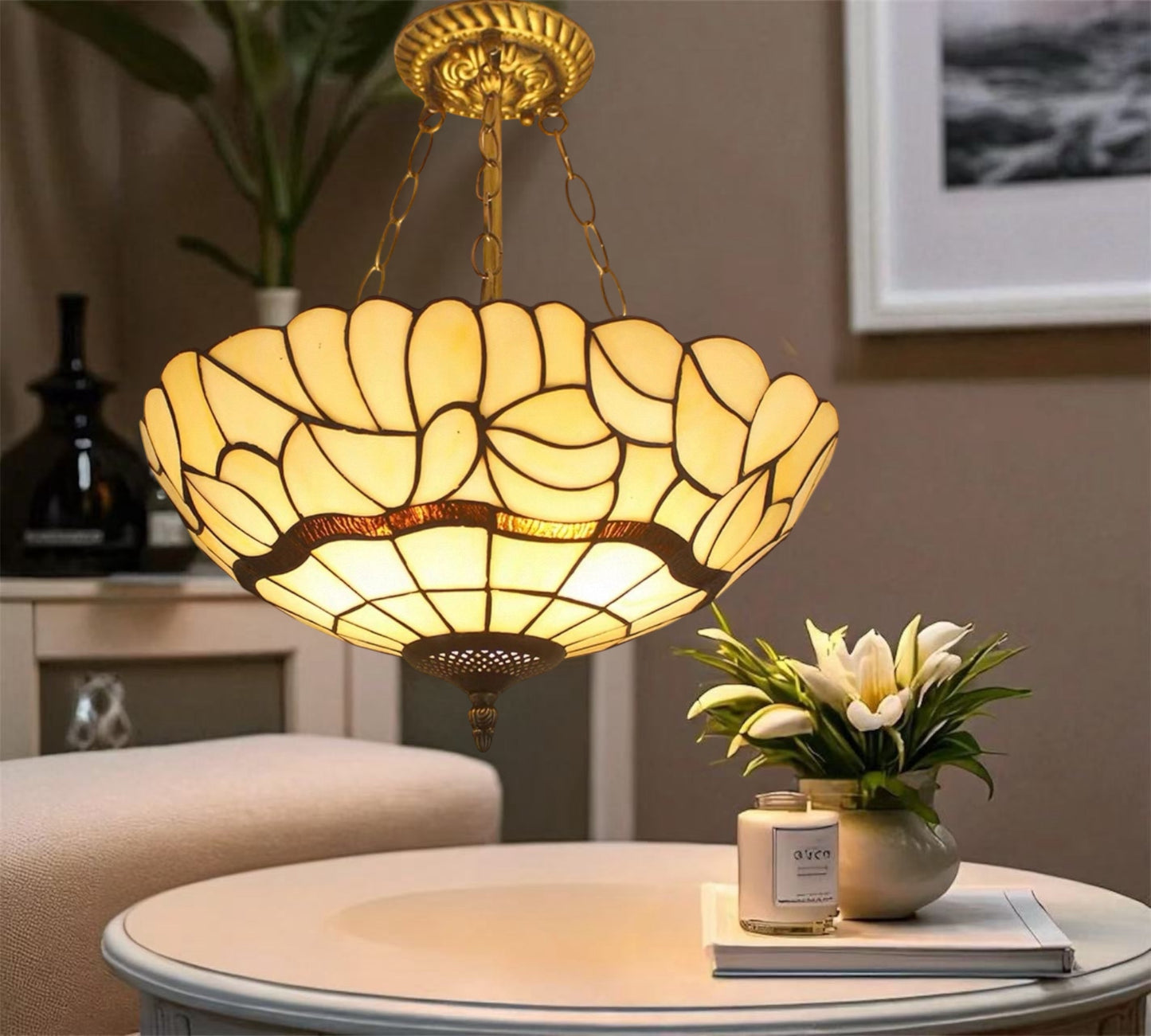 CDH 16" Tiffany Upright Lamp 40cm shade (11009XCR)