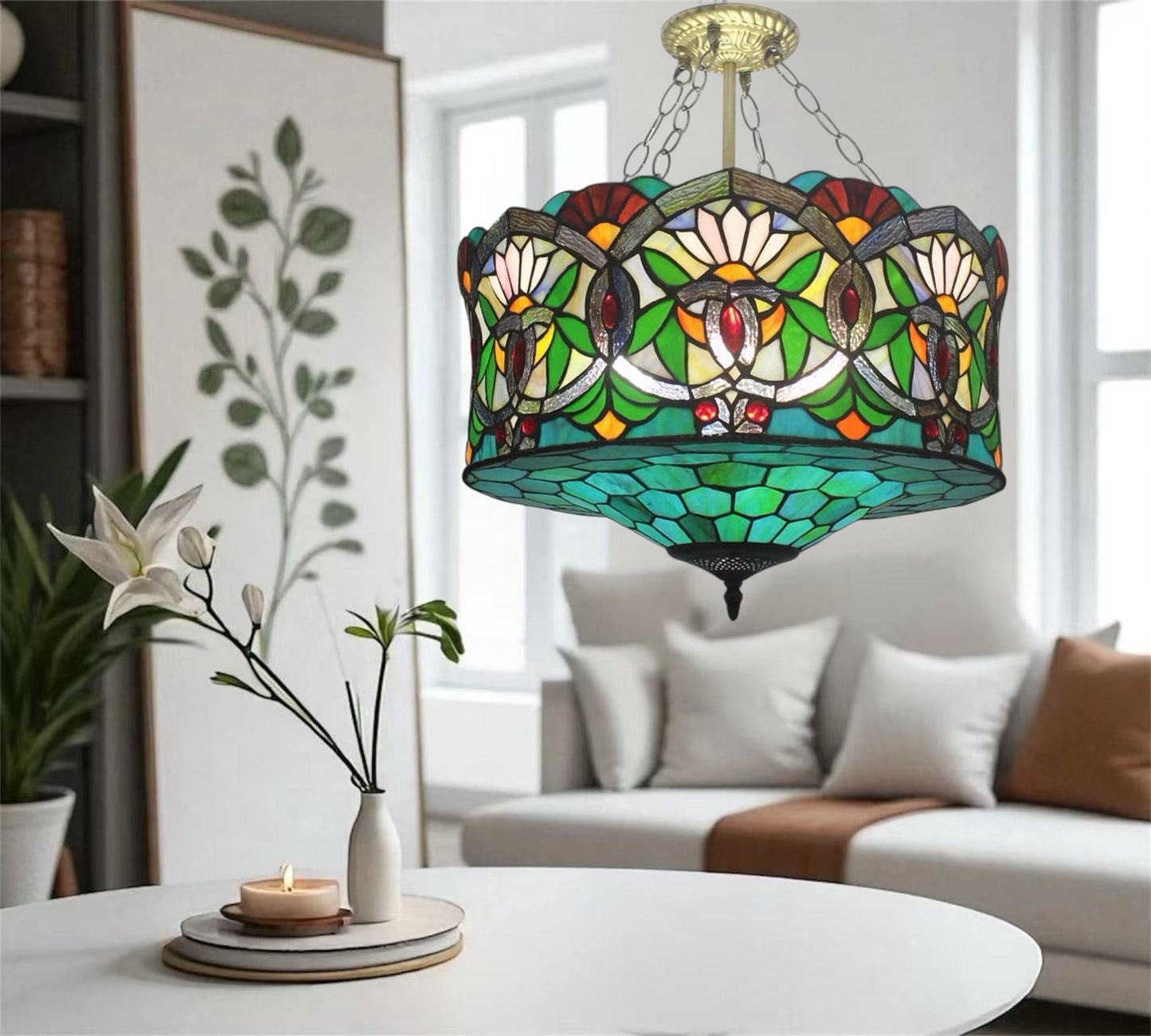 CDH 18" XLARGE Tiffany Upright Lamp 46cm shade (19001CR)