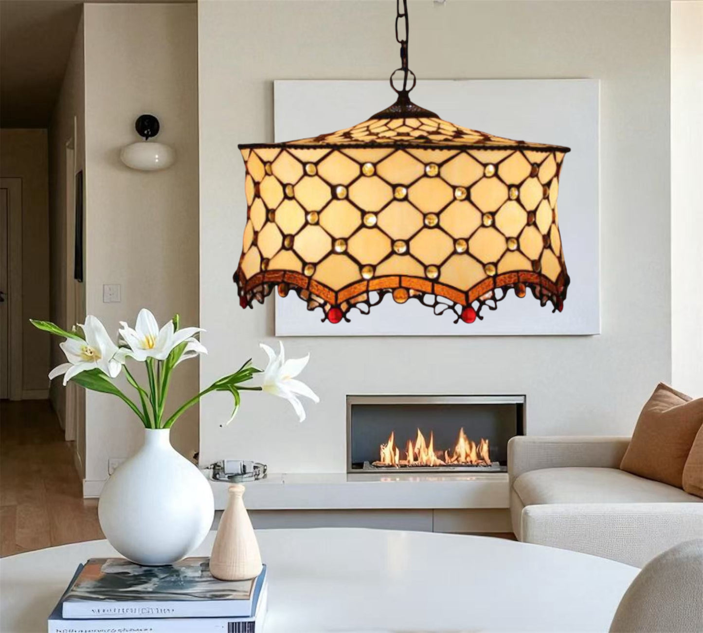 CDH 18" XLARGE Tiffany Pendant Lamp 46cm shade (19009C)