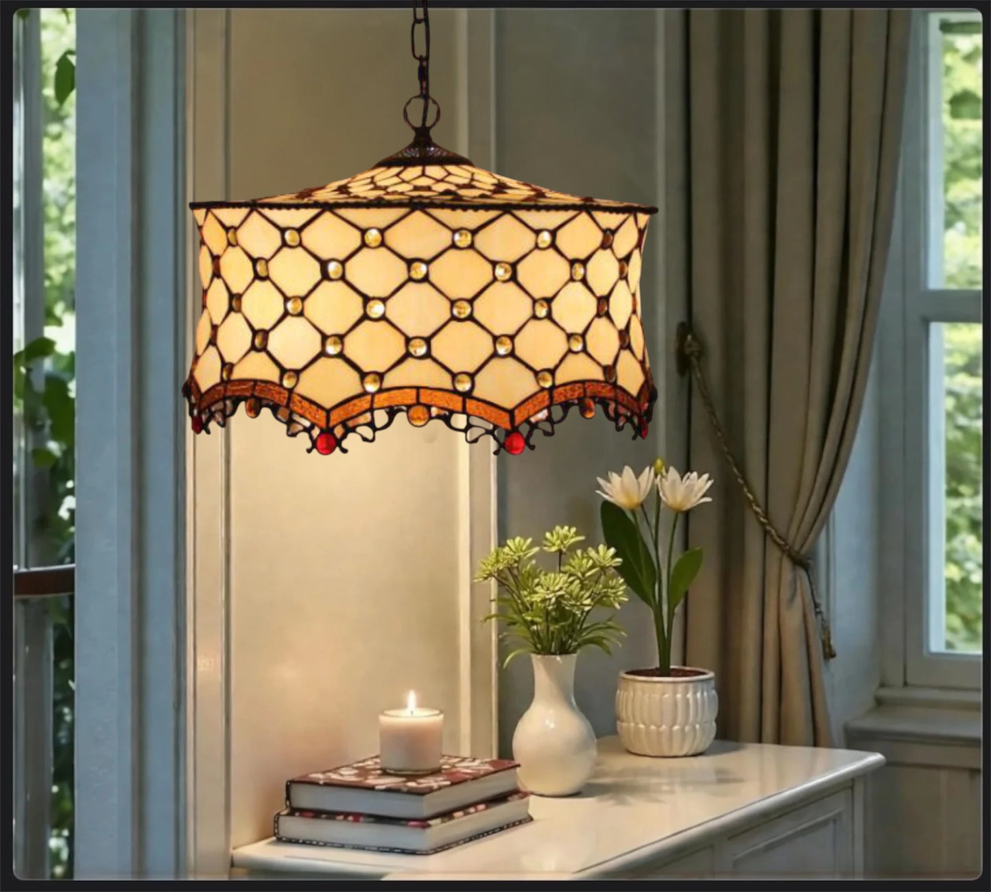 CDH 18" XLARGE Tiffany Pendant Lamp 46cm shade (19009C)