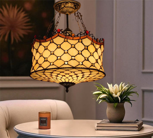 CDH 18" XLARGE Tiffany Upright Lamp 46cm shade (19009CR)