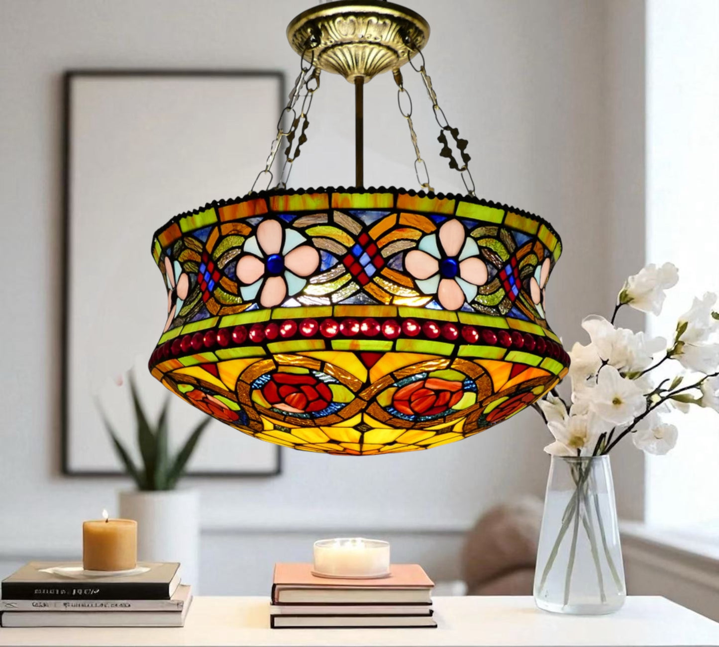 CDH 18" XLARGE Tiffany Upright Lamp 46cm shade (19007CR)