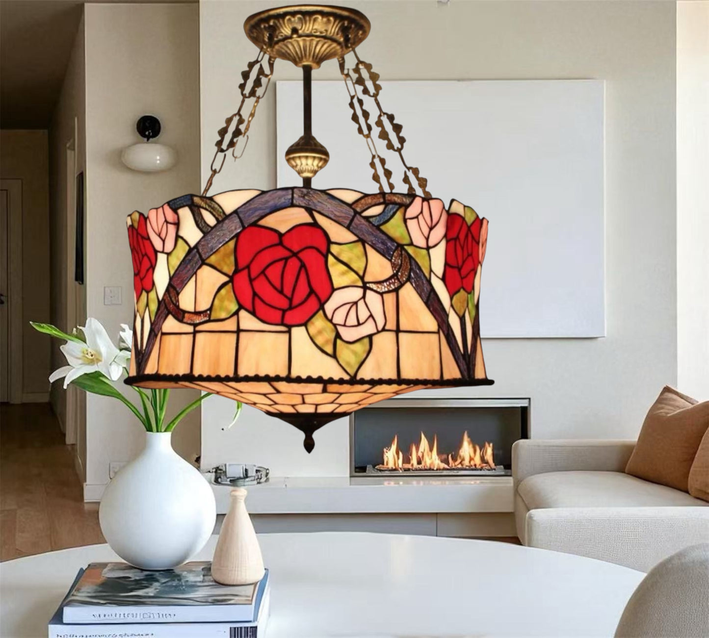 CDH 18" XLARGE Tiffany Upright Lamp 46cm shade (19008CR)