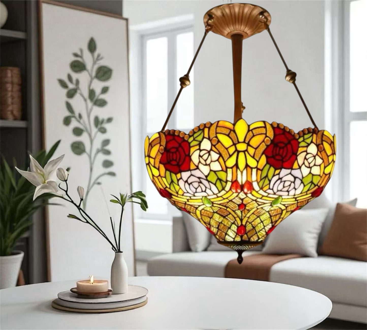 CDH 18" XLARGE Tiffany Upright Lamp 46cm shade (19006CR)