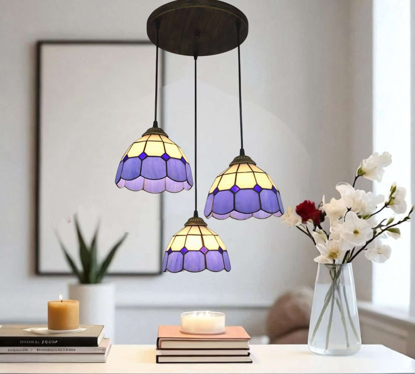 CDH 10” Tiffany Pendant Lamp 20cm shades (26006PP3R)