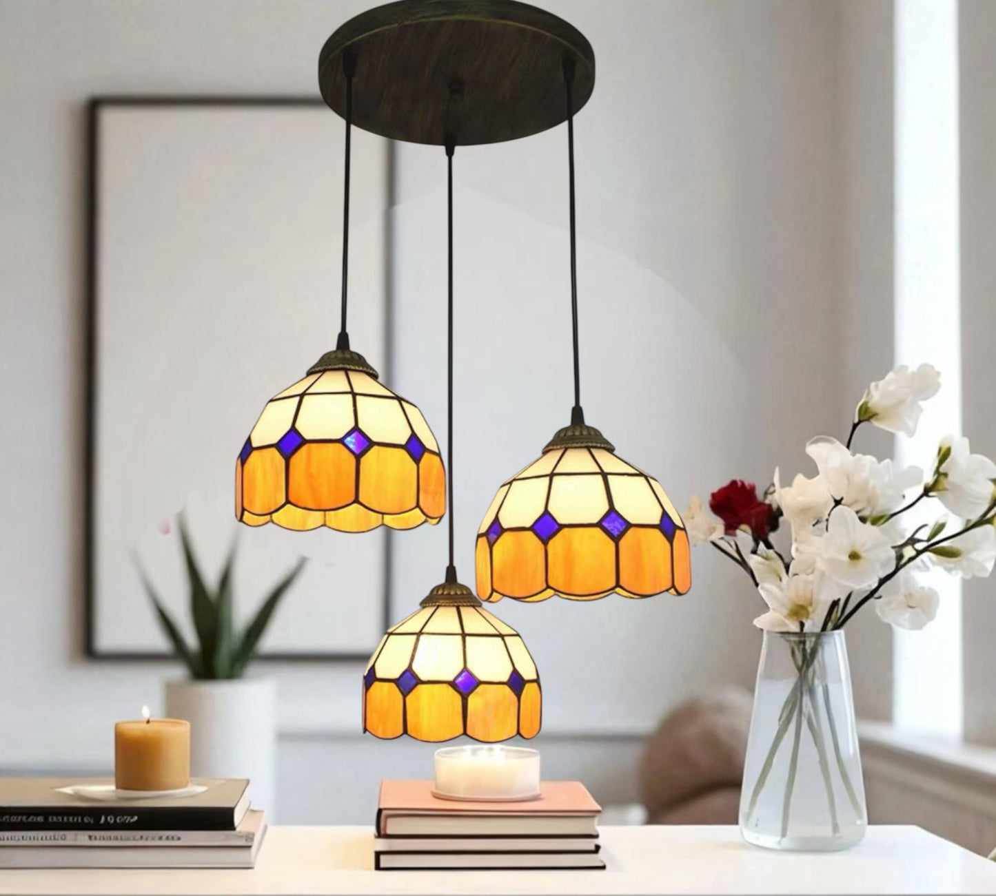 CDH 10” Tiffany Pendant Lamp 20cm shades (26006YP3R)