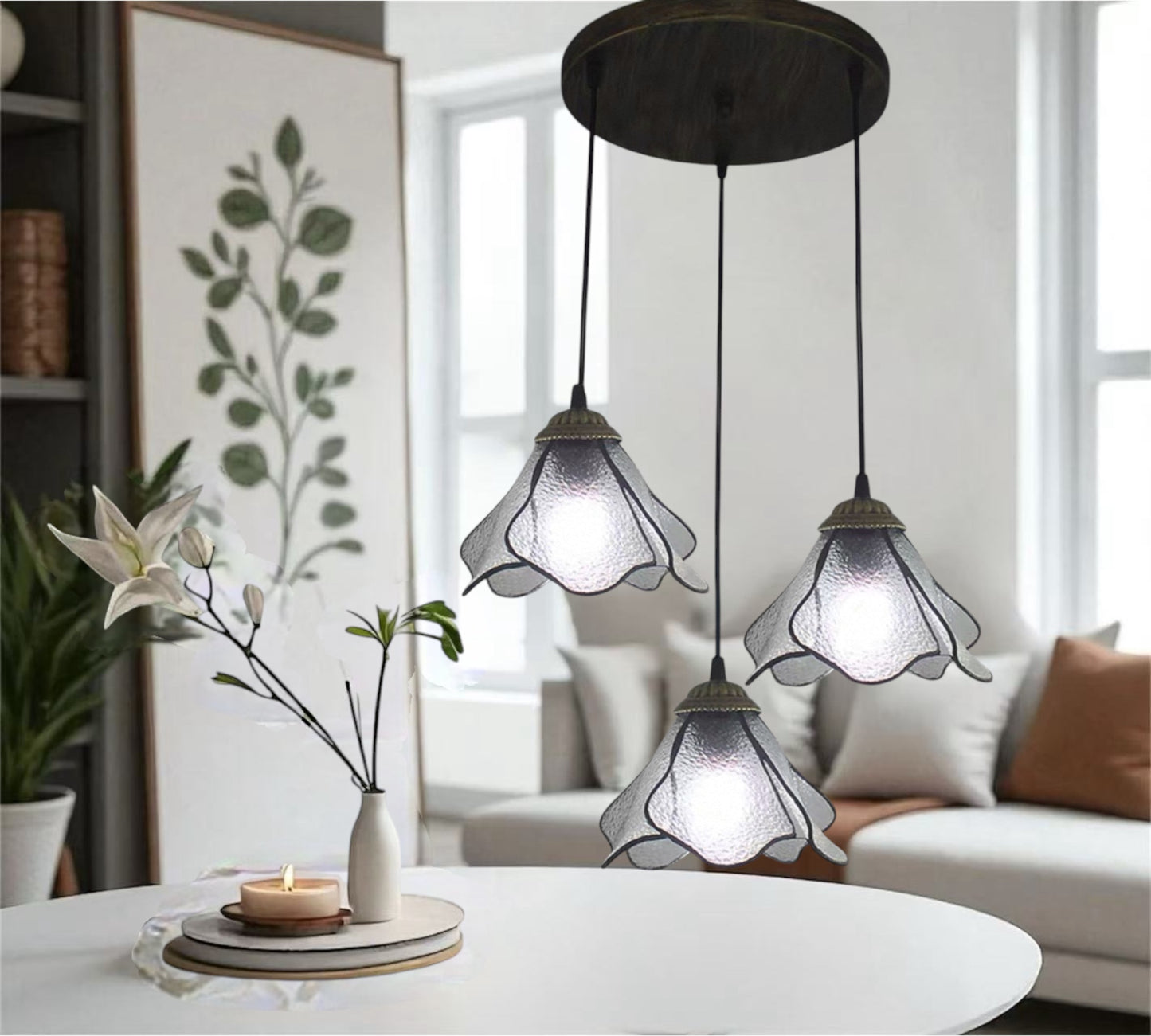CDH 10” Tiffany Pendant Lamp 20cm shades (12034SP3R)
