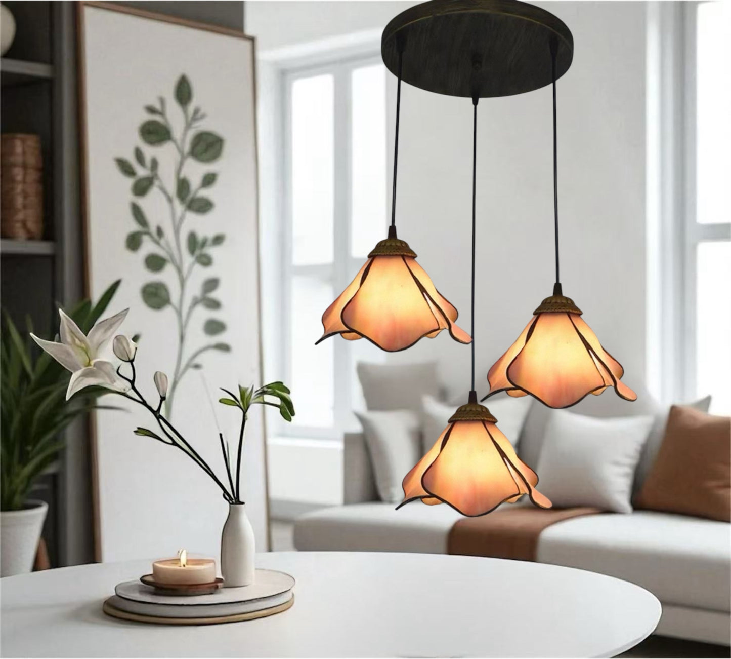 CDH 10” Tiffany Pendant Lamp 20cm shades (12034SPP3R)
