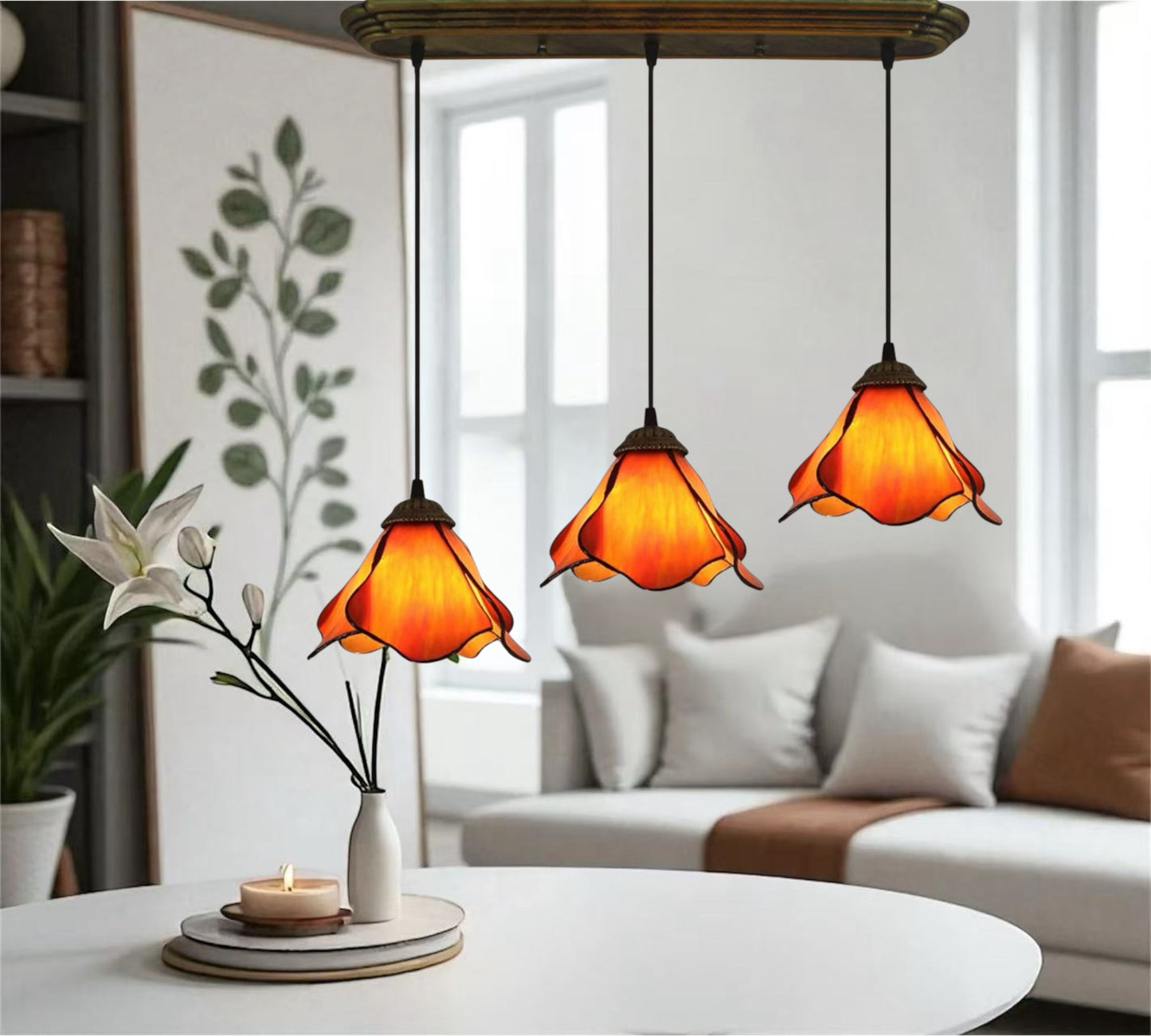 CDH 10” Tiffany Pendant Lamp 20cm shades (12034OP3)