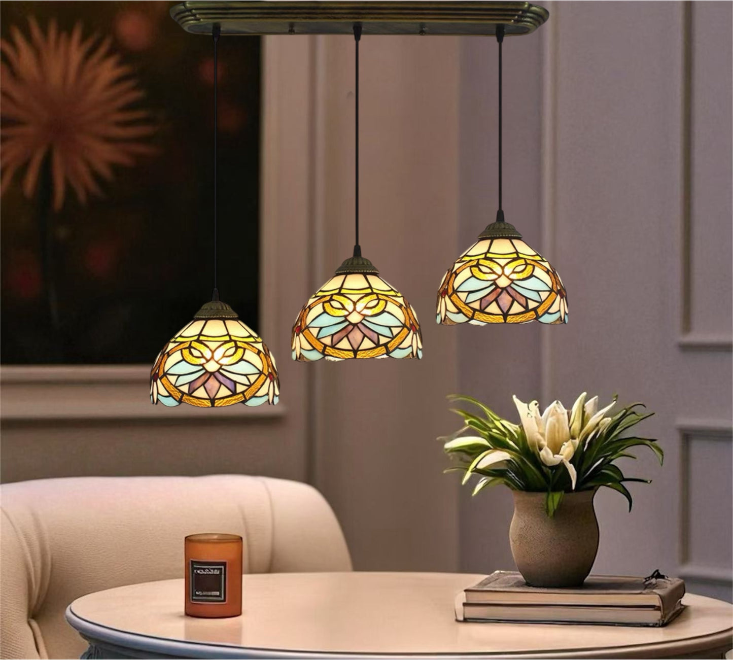 CDH 10” Tiffany Pendant Lamp 20cm shades (12045P3)