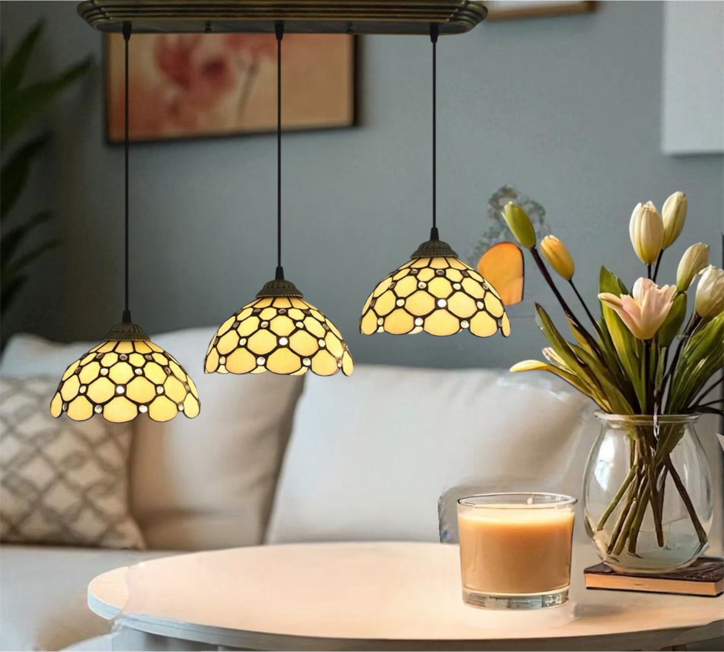 CDH 10” Tiffany Pendant Lamp 20cm shades (12021P3)