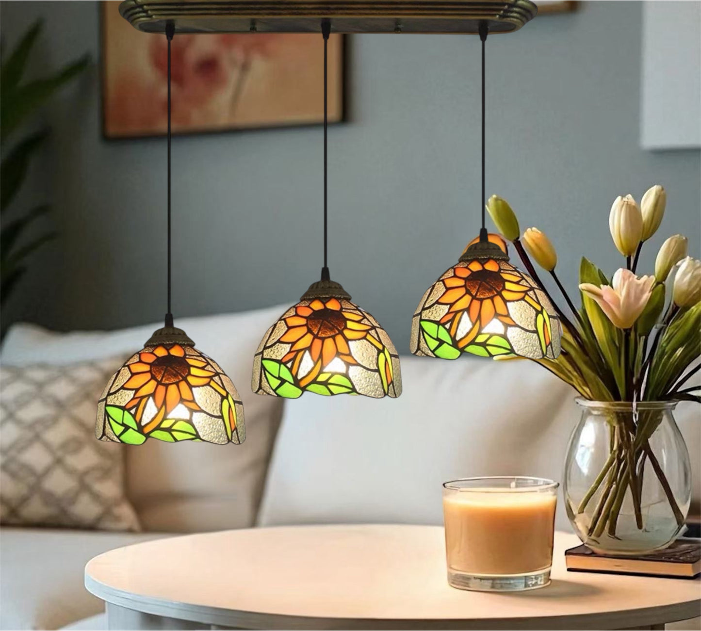 CDH 10” Tiffany Pendant Lamp 20cm shades (12069P3)