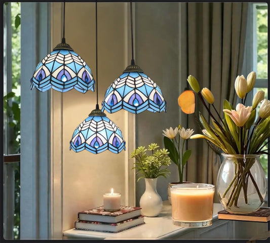 CDH 10” Tiffany Pendant Lamp 20cm shades (15036P3R)