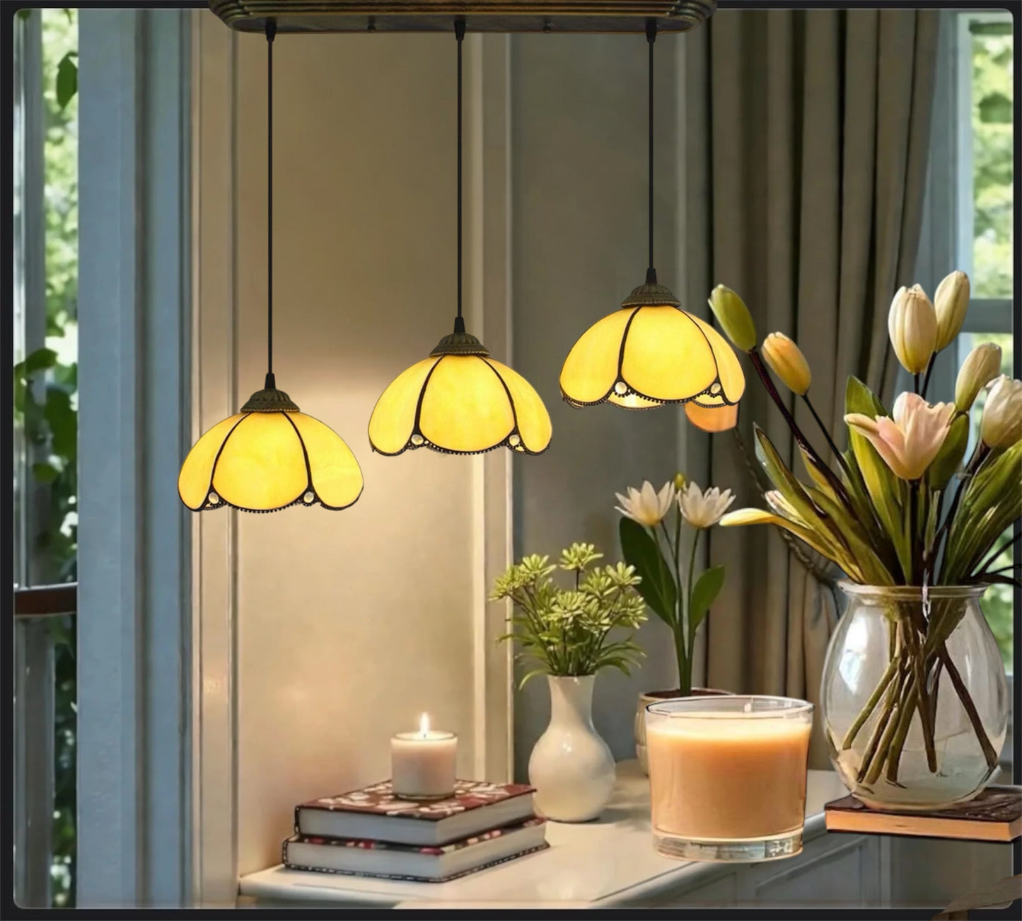 CDH 10” Tiffany Pendant Lamp 20cm shades (26007P3)