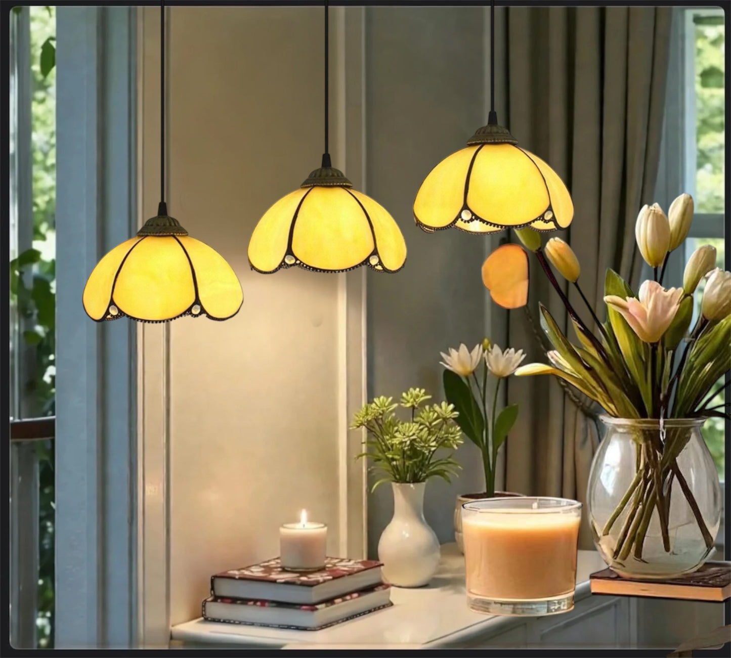 CDH 10” Tiffany Pendant Lamp 20cm shades (26007P3)