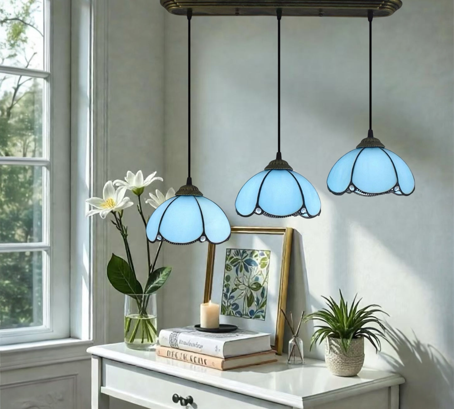 CDH 10” Tiffany Pendant Lamp 20cm shades (26007BP3)