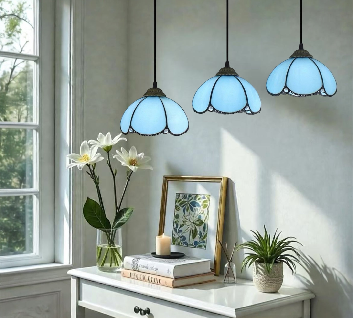 CDH 10” Tiffany Pendant Lamp 20cm shades (26007BP3)
