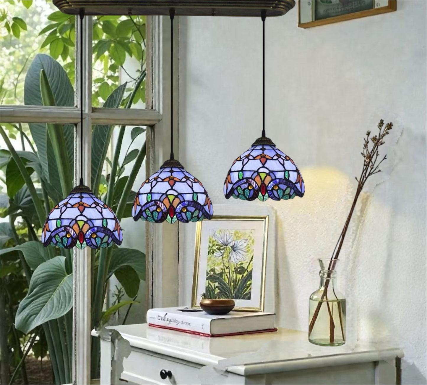 CDH 10” Tiffany Pendant Lamp 20cm shades (15008P3)