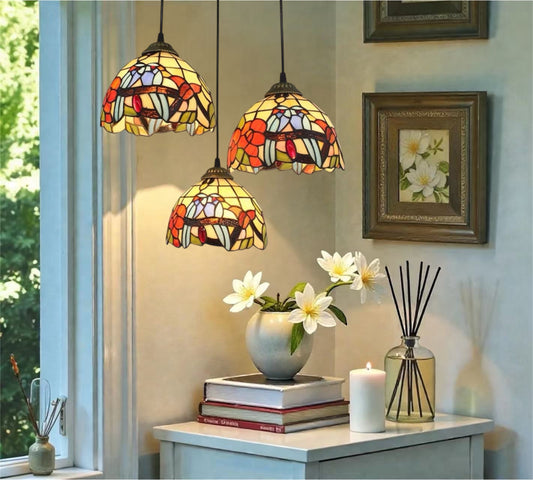 CDH 10” Tiffany Pendant Lamp 20cm shades (12064P3R)
