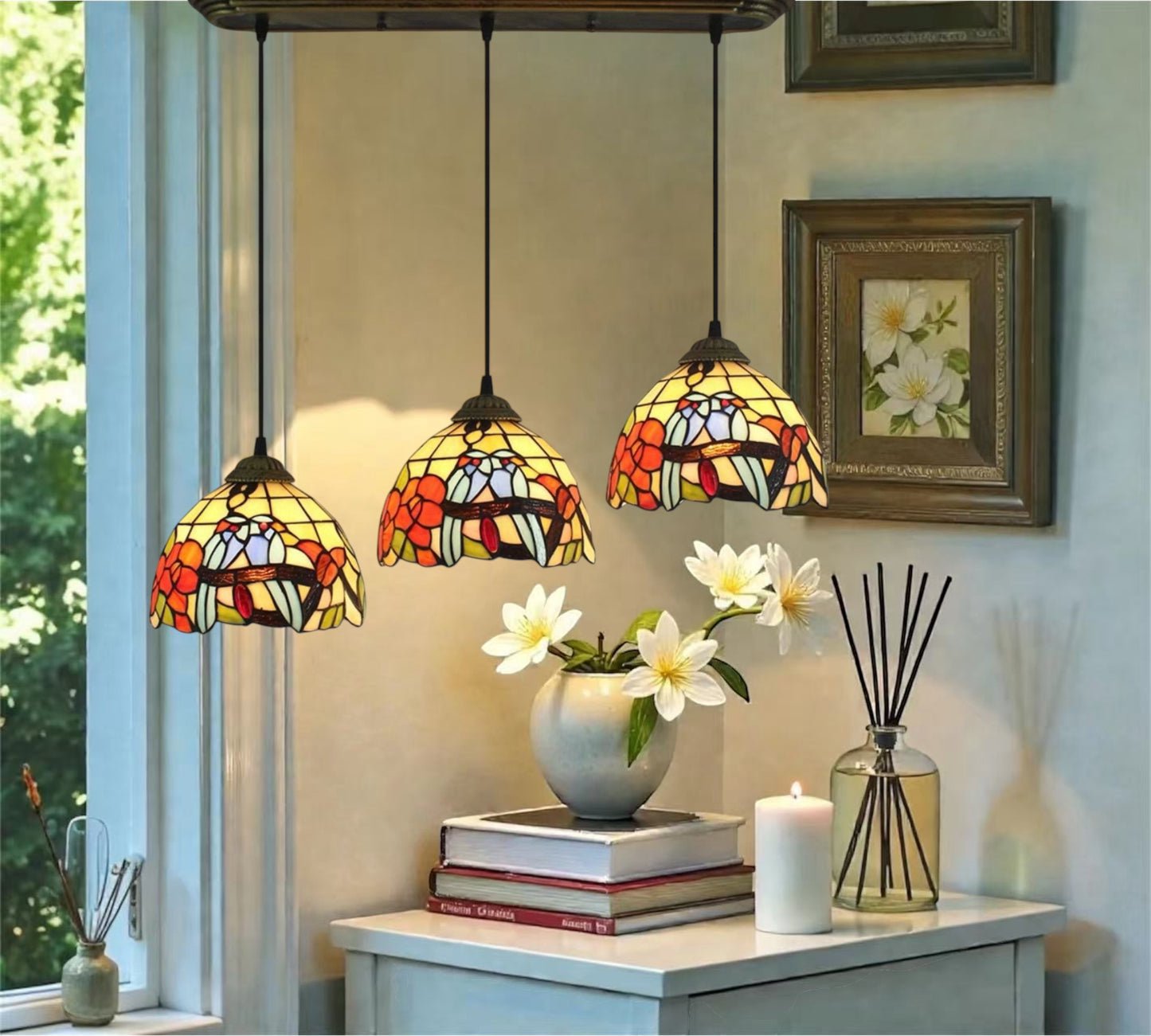 CDH 10” Tiffany Pendant Lamp 20cm shades (12064P3)