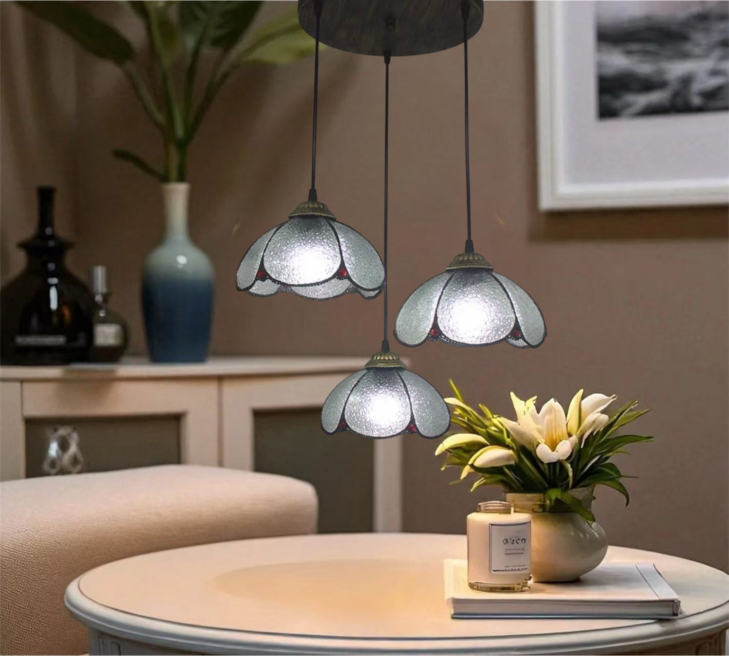 CDH 10” Tiffany Pendant Lamp 20cm shades (26007SP3R)