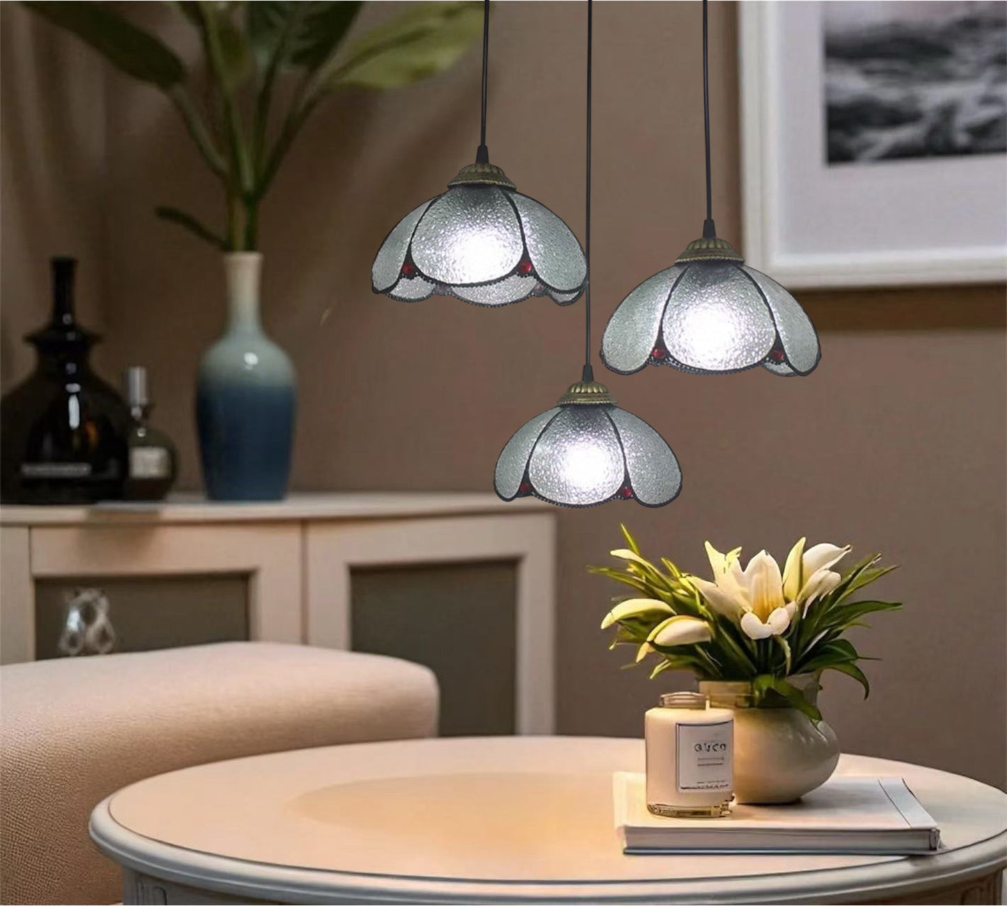 CDH 10” Tiffany Pendant Lamp 20cm shades (26007SP3R)