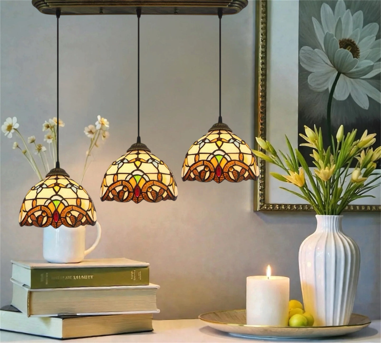 CDH 10” Tiffany Pendant Lamp 20cm shades (12025P3)