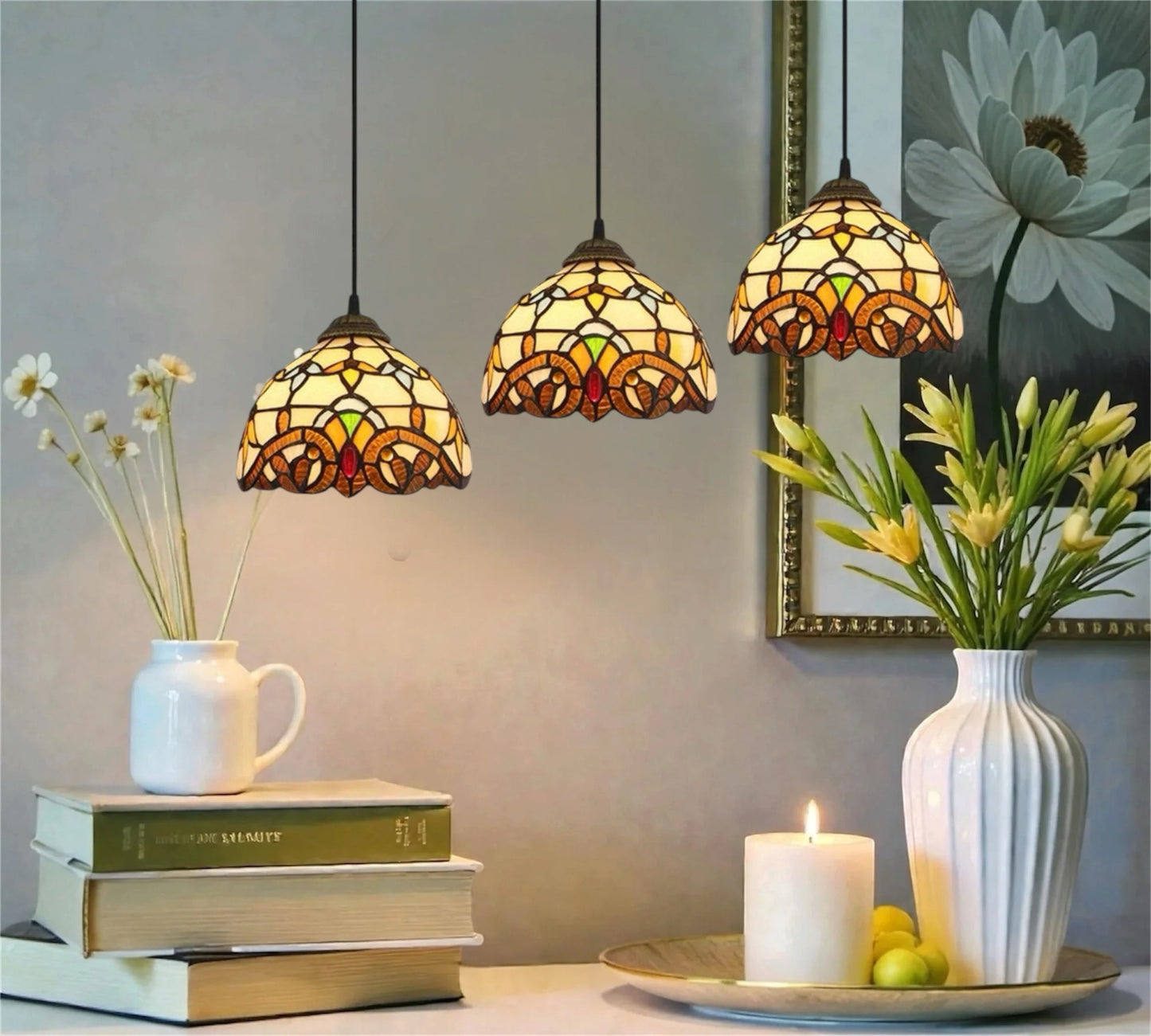 CDH 10” Tiffany Pendant Lamp 20cm shades (12025P3)