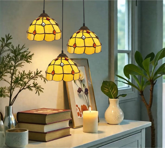 CDH 10” Tiffany Pendant Lamp 20cm shades (12103P3R)