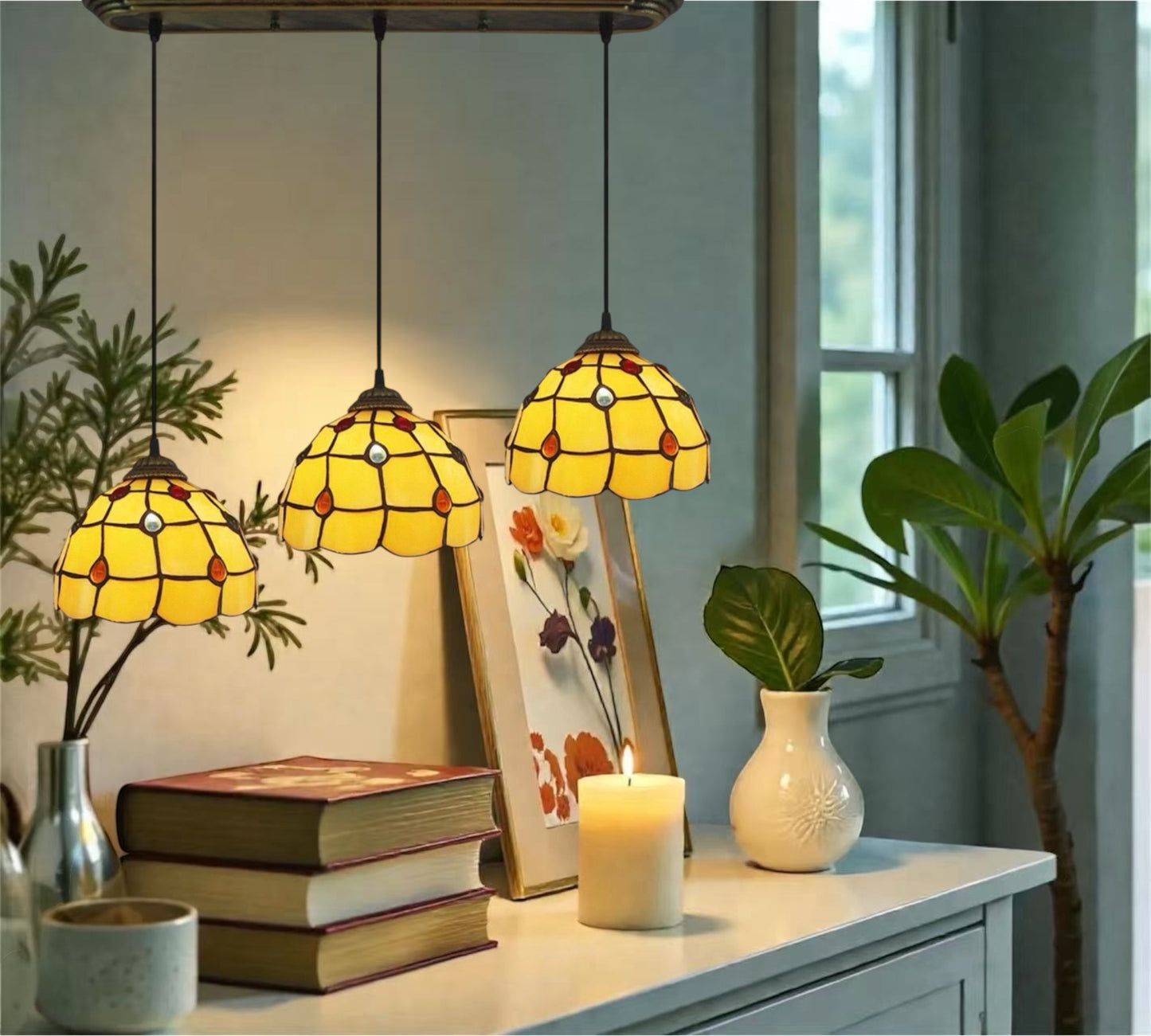 CDH 10” Tiffany Pendant Lamp 20cm shades (12103P3)