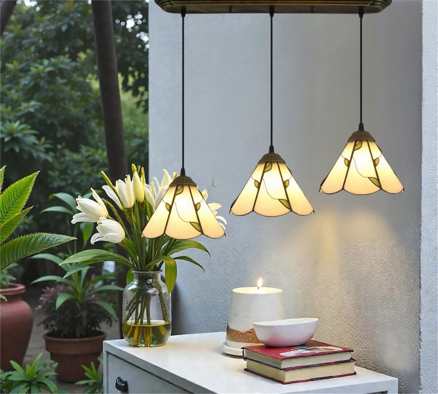 CDH 10” Tiffany Pendant Lamp 20cm shades (26009WP3)