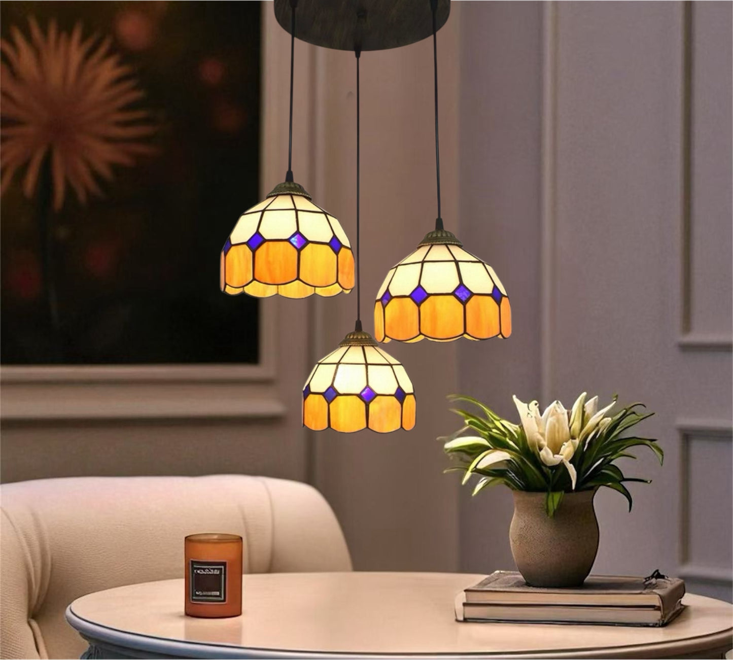 CDH 10” Tiffany Pendant Lamp 20cm shades (26006YP3R)