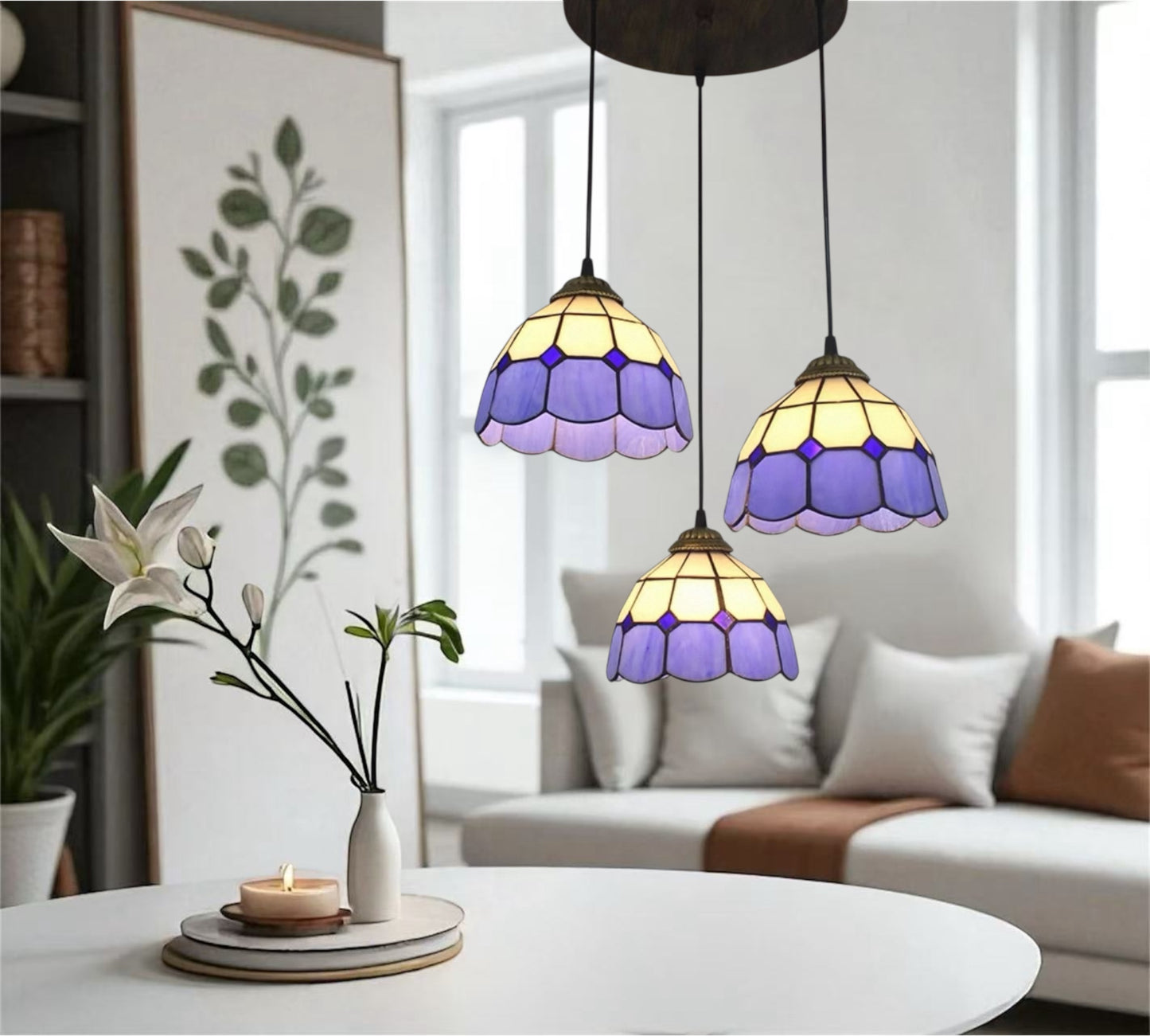 CDH 10” Tiffany Pendant Lamp 20cm shades (26006PP3R)