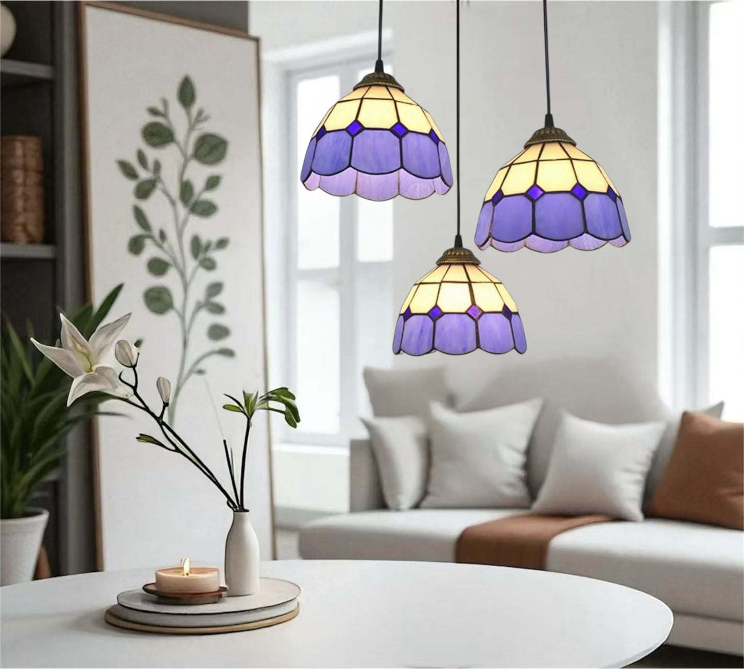 CDH 10” Tiffany Pendant Lamp 20cm shades (26006PP3R)