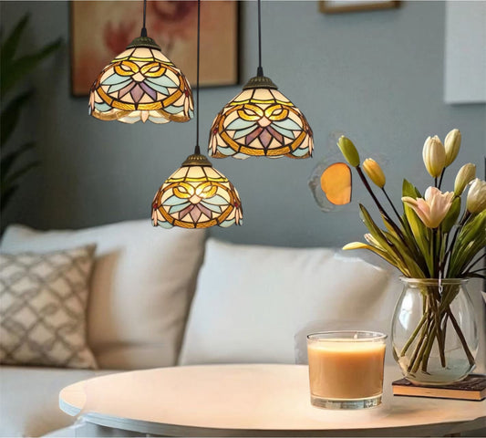 CDH 10” Tiffany Pendant Lamp 20cm shades (12045P3R)