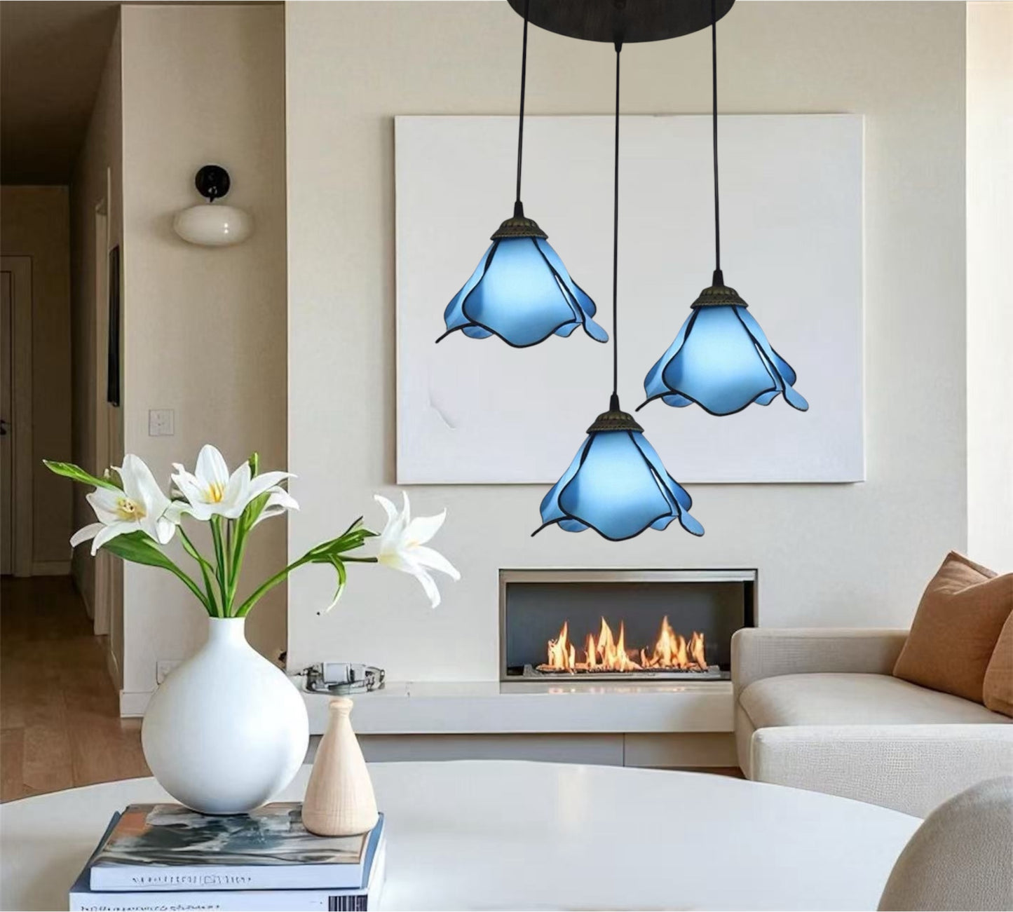 CDH 10” Tiffany Pendant Lamp 20cm shades (12034BP3R)