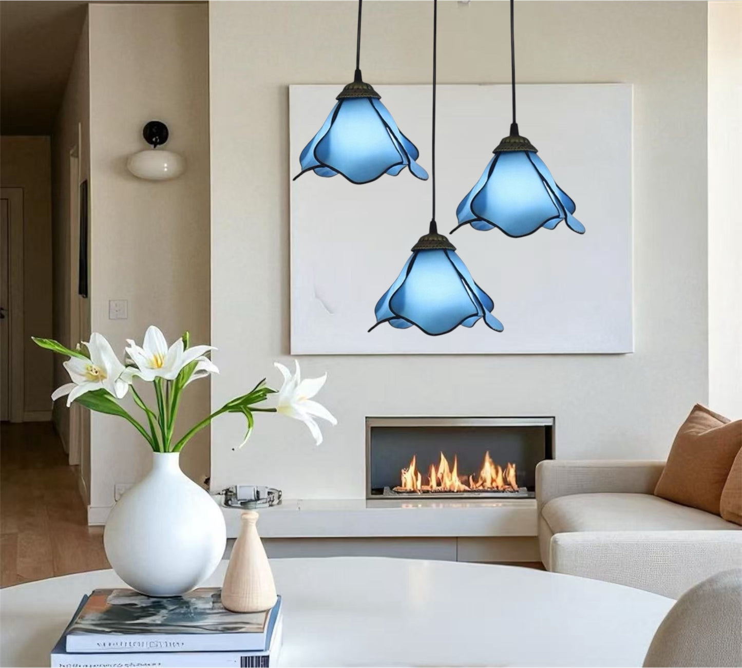 CDH 10” Tiffany Pendant Lamp 20cm shades (12034BP3R)