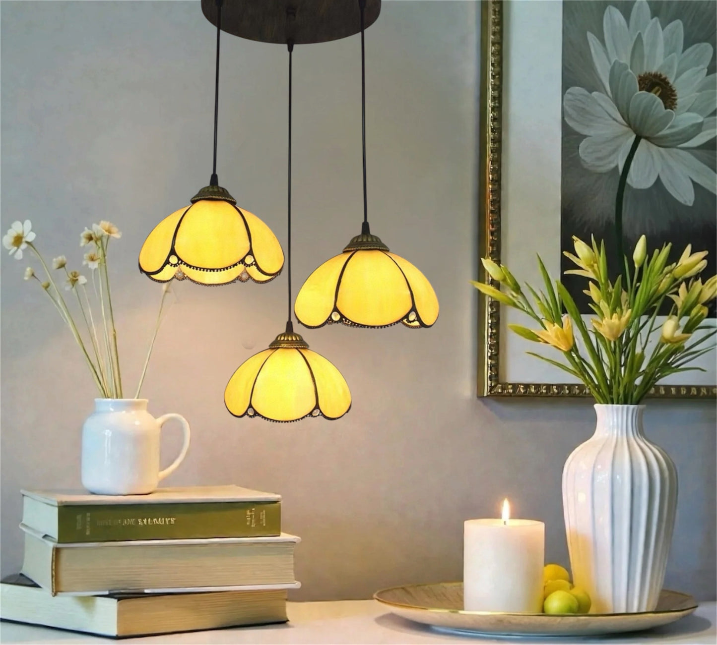 CDH 10” Tiffany Pendant Lamp 20cm shades (26007P3R)