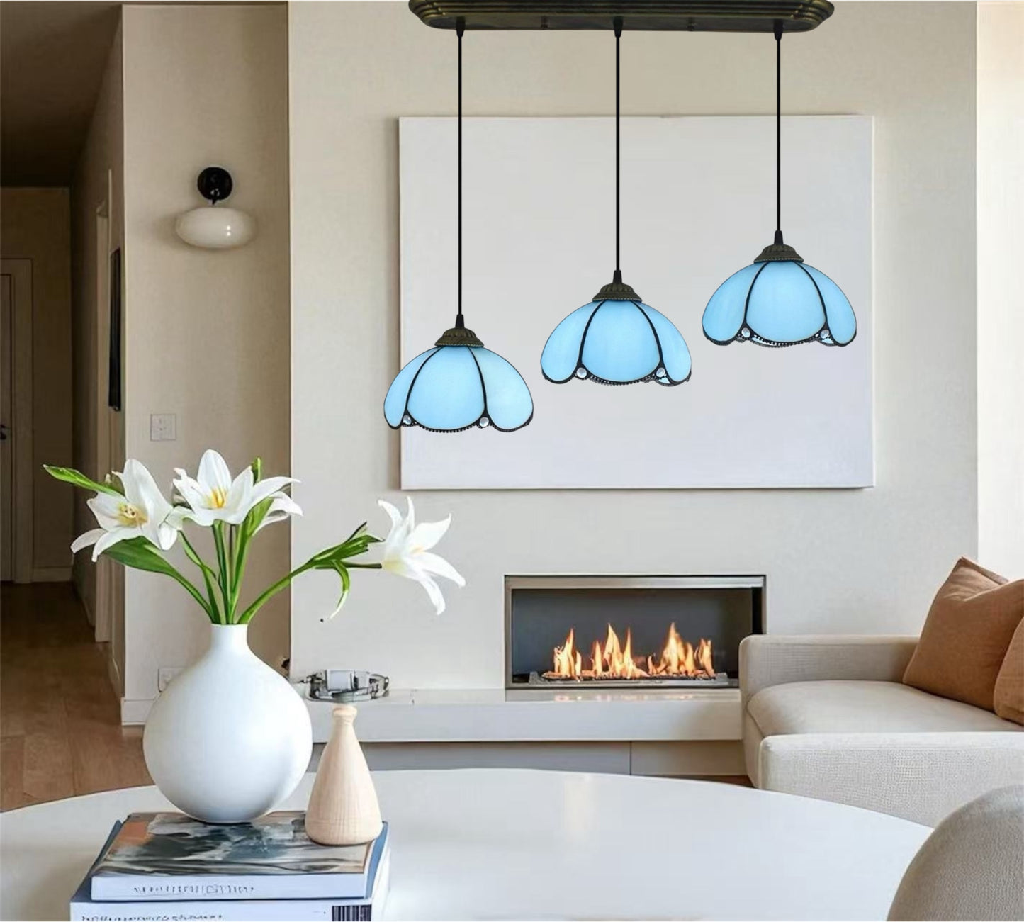 CDH 10” Tiffany Pendant Lamp 20cm shades (26007BP3)