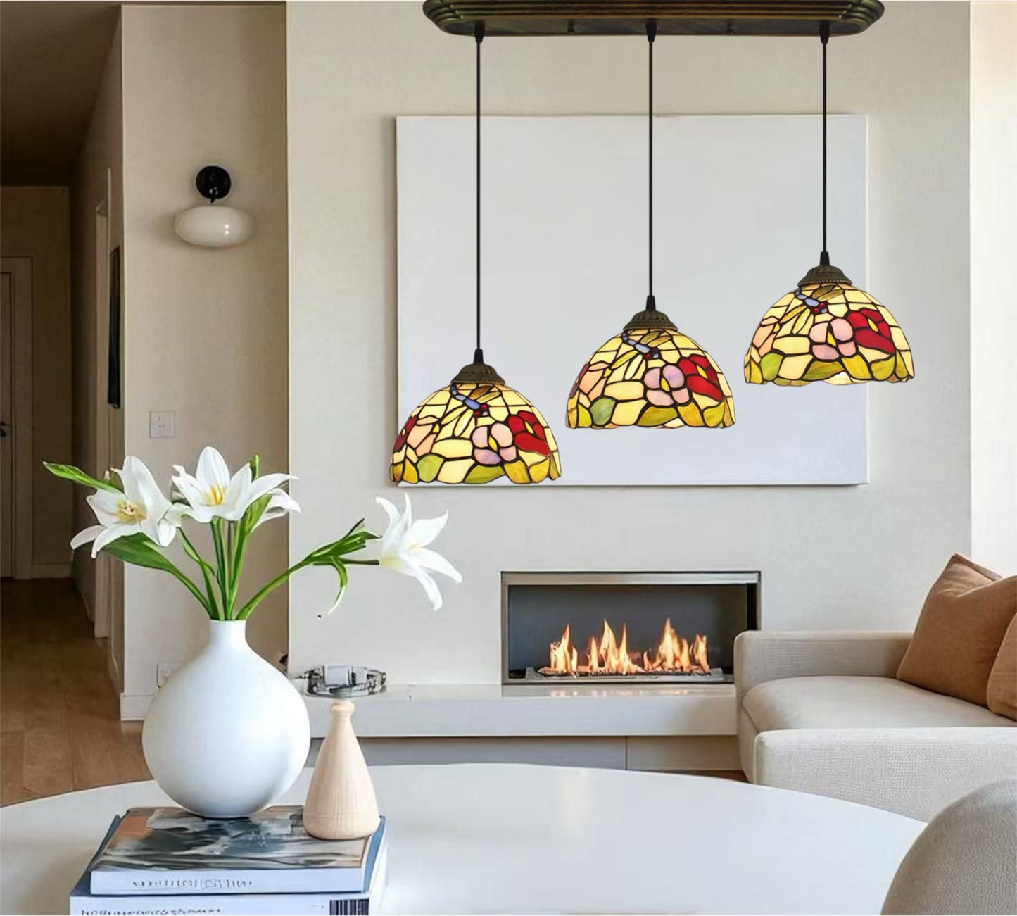 CDH 10” Tiffany Pendant Lamp 20cm shades (11002P3)