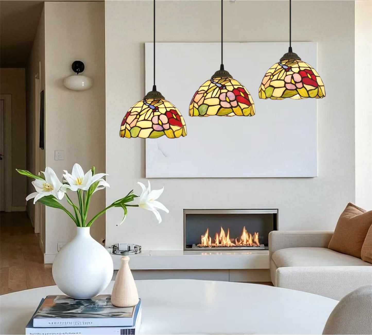 CDH 10” Tiffany Pendant Lamp 20cm shades (11002P3)
