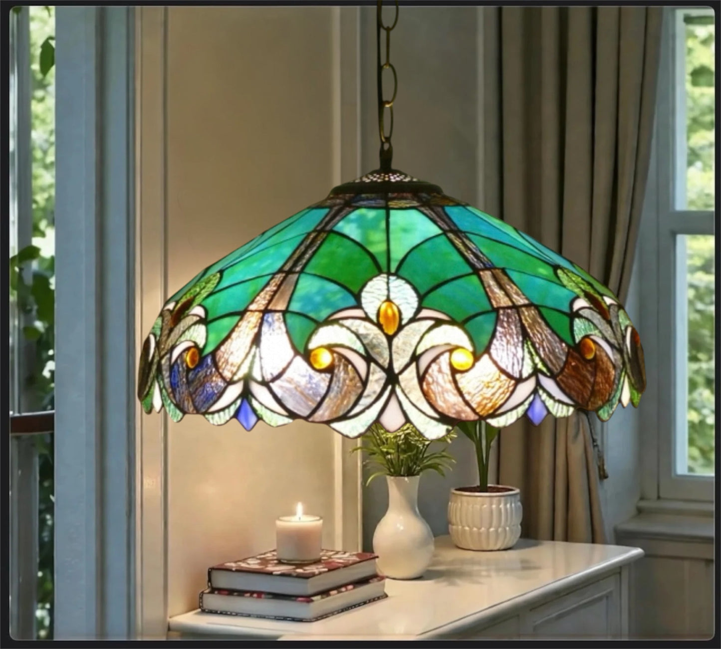 CDH 16" Tiffany Pendant Lamp 40cm shade (16013C)