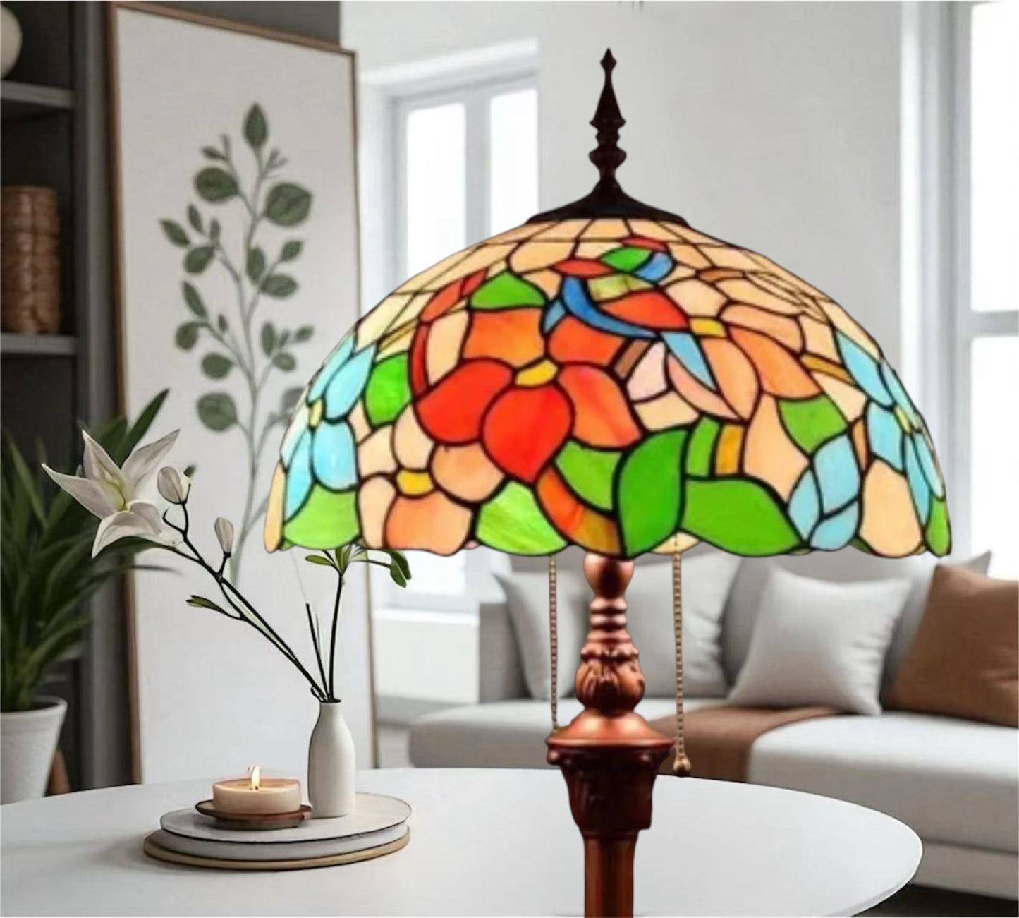 CDH Tiffany Floor Lamp (16027) 16" 40CM Shade
