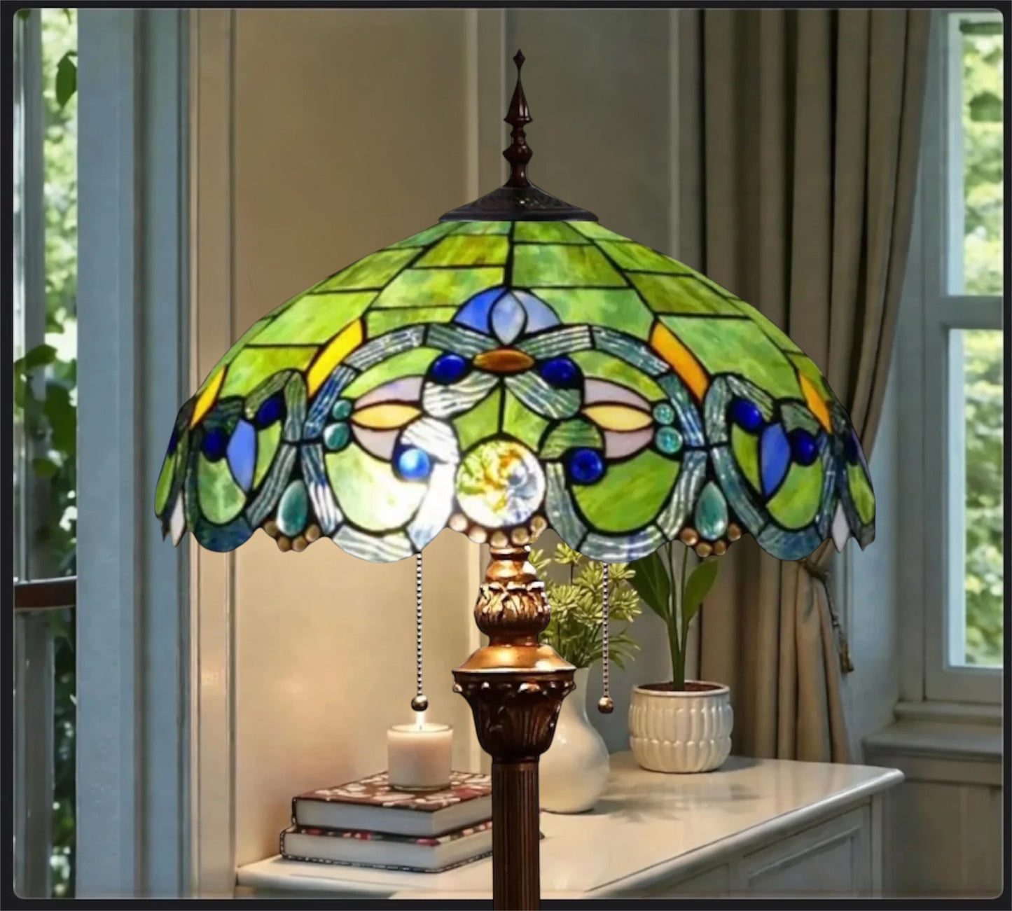CDH Tiffany Floor Lamp (15080F) 16" 40CM Shade