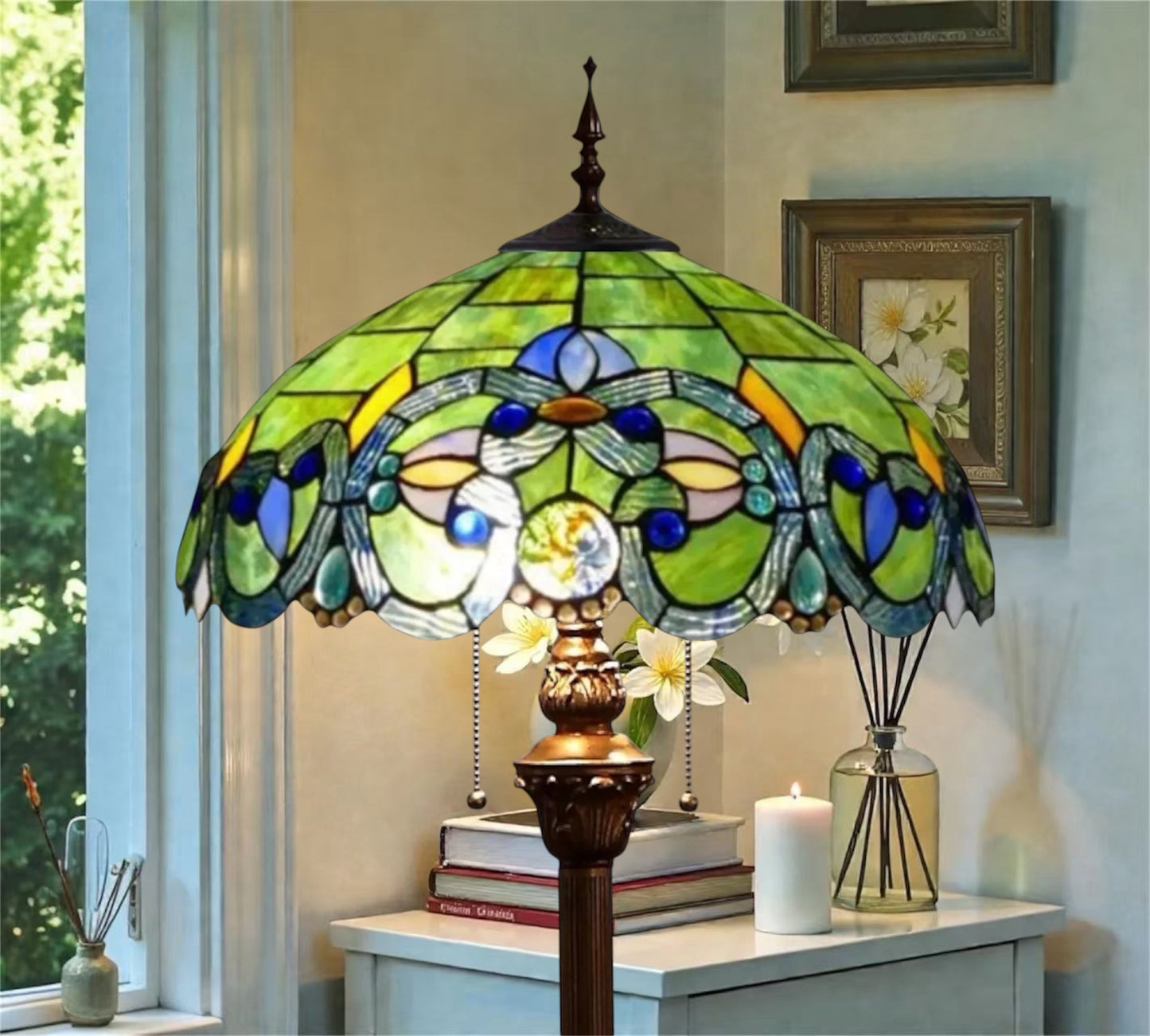 CDH Tiffany Floor Lamp (15080F) 16" 40CM Shade