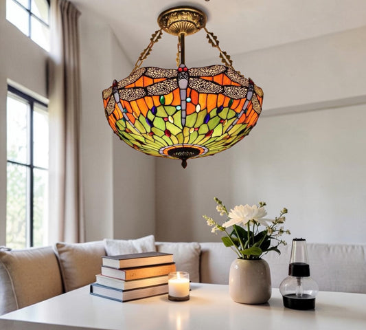 CDH 20” XLARGE Tiffany Upright Lamp with 50cm shade (19015CRX)